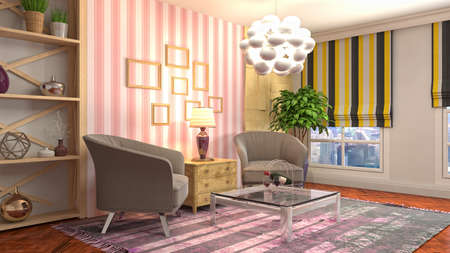 Interior of the living room. 3D illustration.の写真素材