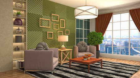 Interior of the living room. 3D illustration.の写真素材