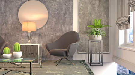 Interior of the living room. 3D illustration.の写真素材