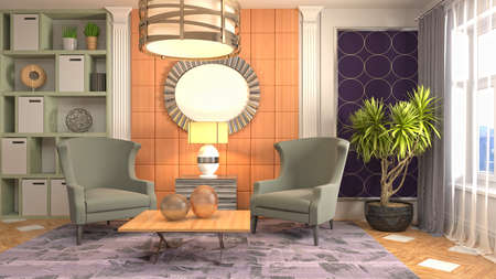 Interior of the living room. 3D illustration.の写真素材