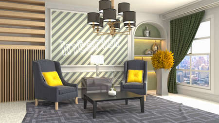 Interior of the living room. 3D illustration.の写真素材