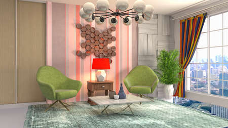 Interior of the living room. 3D illustration.の写真素材