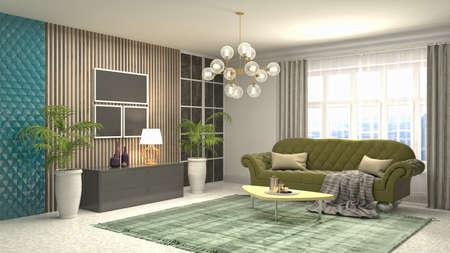 Interior of the living room. 3D illustration.の写真素材