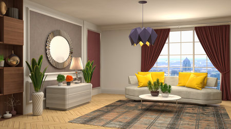Interior of the living room. 3D illustration.の写真素材