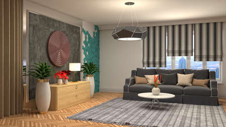 Interior of the living room. 3D illustration.の写真素材