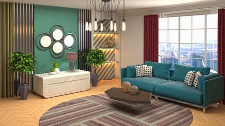 Interior of the living room. 3D illustration.の写真素材