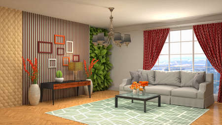 Interior of the living room. 3D illustration.の写真素材