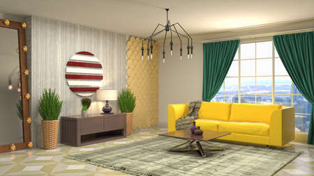 Interior of the living room. 3D illustration.の写真素材