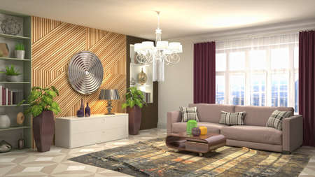 Interior of the living room. 3D illustration.の写真素材