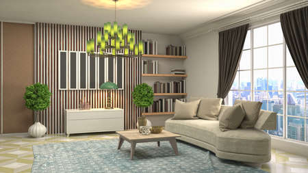 Interior of the living room. 3D illustration.の写真素材