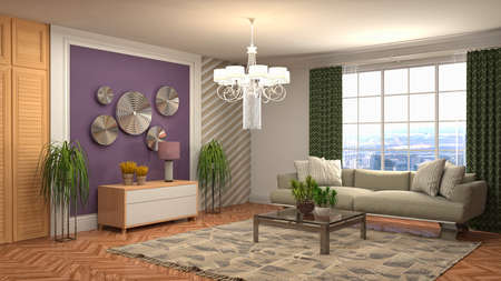 Interior of the living room. 3D illustration.の写真素材