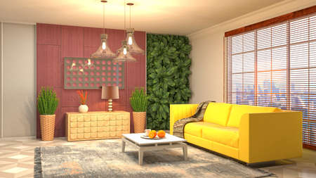 Interior of the living room. 3D illustration.の写真素材