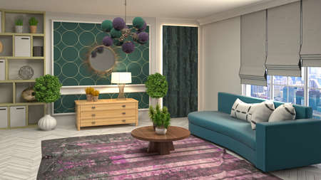 Interior of the living room. 3D illustration.の写真素材