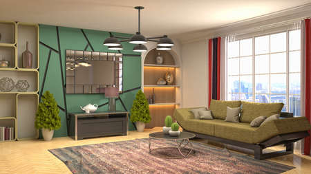Interior of the living room. 3D illustration.の写真素材