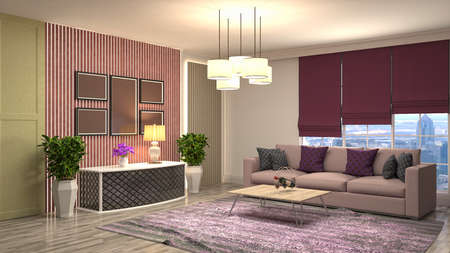 Interior of the living room. 3D illustration.の写真素材