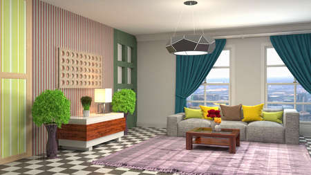 Interior of the living room. 3D illustration.の写真素材