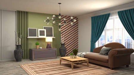 Interior of the living room. 3D illustration.の写真素材