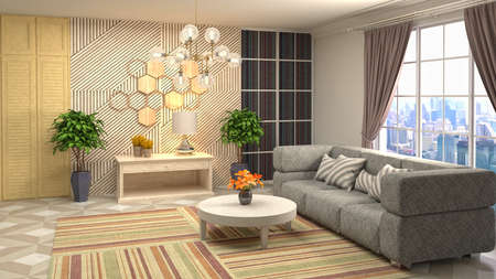 Interior of the living room. 3D illustration.の写真素材