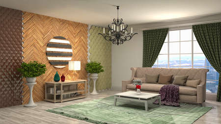 Interior of the living room. 3D illustration.の写真素材