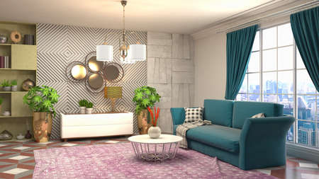 Interior of the living room. 3D illustration.の写真素材