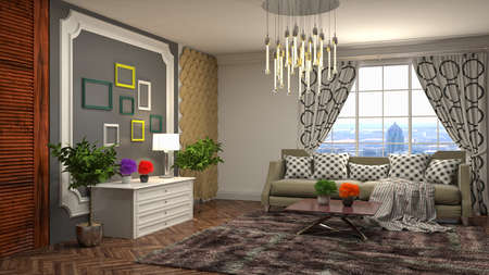 Interior of the living room. 3D illustration.の写真素材