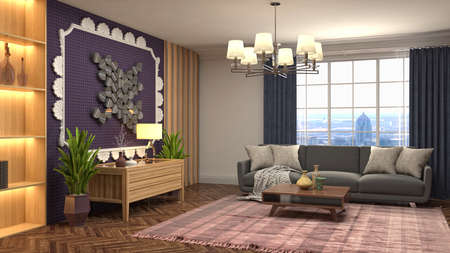Interior of the living room. 3D illustration.の写真素材