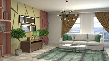 Interior of the living room. 3D illustration.の写真素材