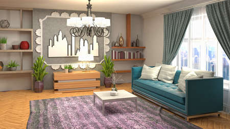 Interior of the living room. 3D illustration.の写真素材