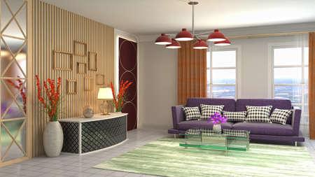 Interior of the living room. 3D illustration.の写真素材