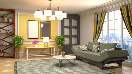 Interior of the living room. 3D illustration.の写真素材