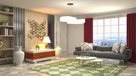 Interior of the living room. 3D illustration.の写真素材
