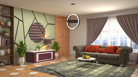 Interior of the living room. 3D illustration.の写真素材