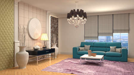 Interior of the living room. 3D illustration.の写真素材
