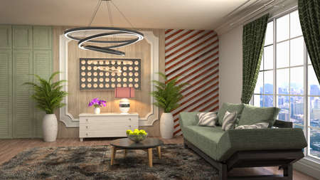 Interior of the living room. 3D illustration.の写真素材