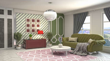 Interior of the living room. 3D illustration.の写真素材