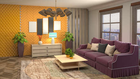 Interior of the living room. 3D illustration.の写真素材