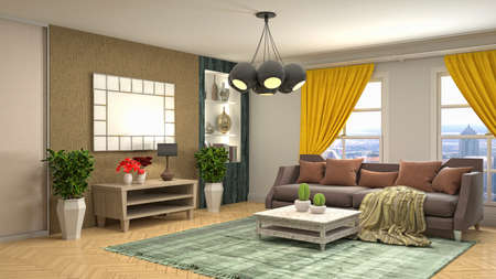 Interior of the living room. 3D illustration.の写真素材