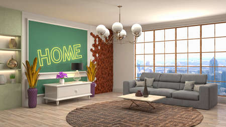 Interior of the living room. 3D illustration.の写真素材