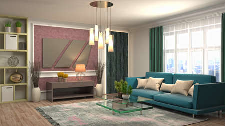 Interior of the living room. 3D illustration.の写真素材