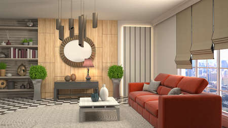 Interior of the living room. 3D illustration.の写真素材