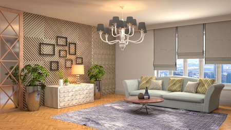 Interior of the living room. 3D illustration.の写真素材
