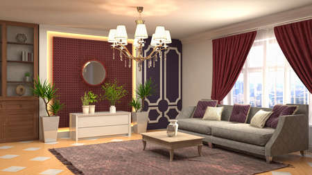 Interior of the living room. 3D illustration.の写真素材
