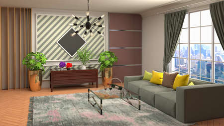 Interior of the living room. 3D illustration.の写真素材