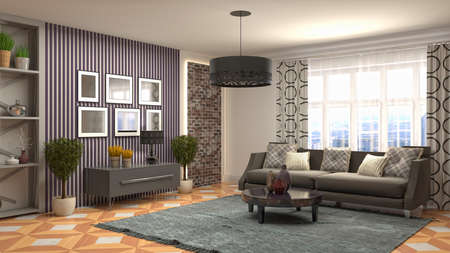 Interior of the living room. 3D illustration.の写真素材