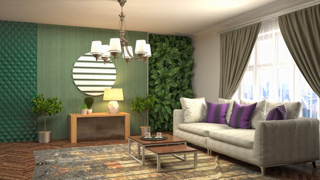 Interior of the living room. 3D illustration.の写真素材