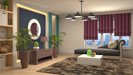 Interior of the living room. 3D illustration.の写真素材