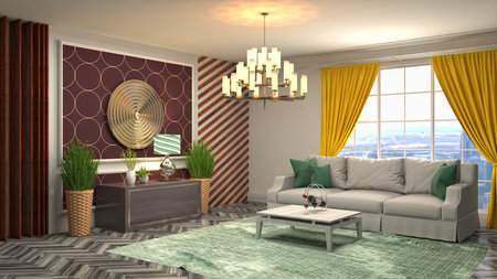 Interior of the living room. 3D illustration.の写真素材