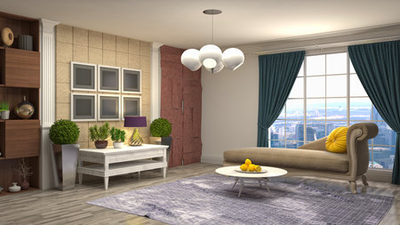 Interior of the living room. 3D illustration.の写真素材