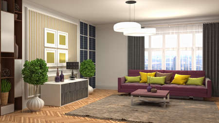 Interior of the living room. 3D illustration.の写真素材