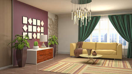 Interior of the living room. 3D illustration.の写真素材